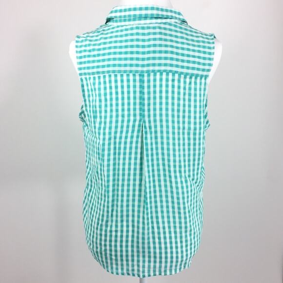 Saint Tropez West Top Gingham Tie Front Sleeveless Check Top Large NEW!! - Picture 3 of 8